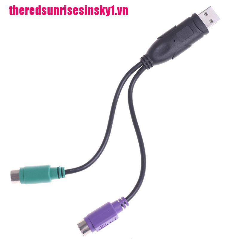 (3C) Giắc Chuyển Đổi Từ 1pc Usb Sang Ps / 2 Ps2 Male Sang Ps / 2 Female