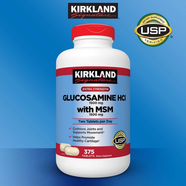 [Date 2024]Glucosamine HCL 1500mg MSM 1500mg chai 375v HSD 2023