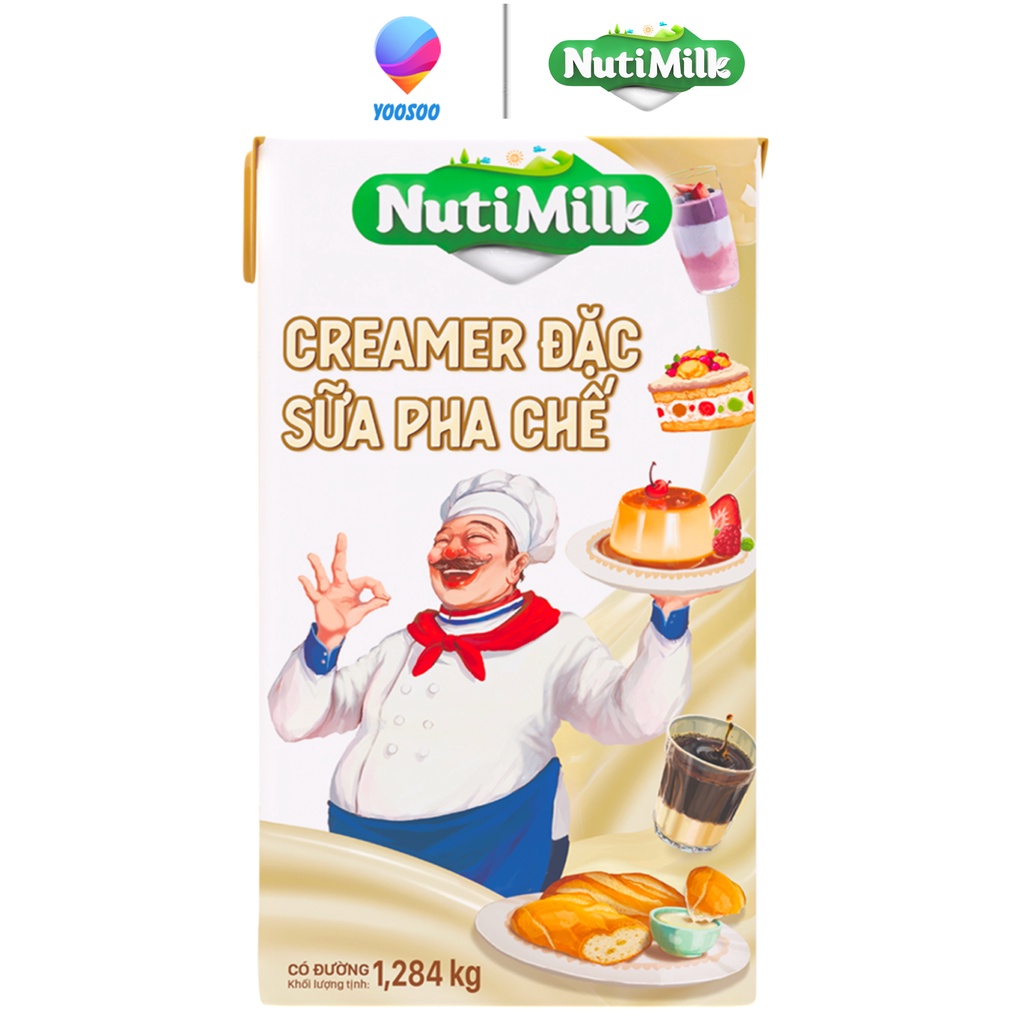 Hộp Creamer Đặc Sữa Pha Chế Sữa Đặc Có Đường NutiMilk Hộp 1,284 kg - NUTIFOOD - YOOSOO MALL