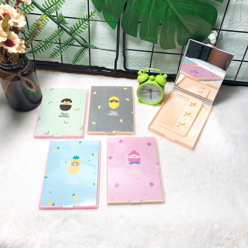 Gương lược hello summer vuông 8*9cm