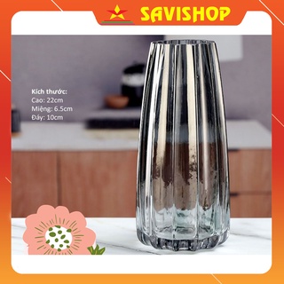 Lọ hoa thủy tinh 🔴FREESHIP🔴 Lọ hoa đẹp trong suốt - Bình thủy tinh  miệng múi khế sang trong, decor cho căn phòng