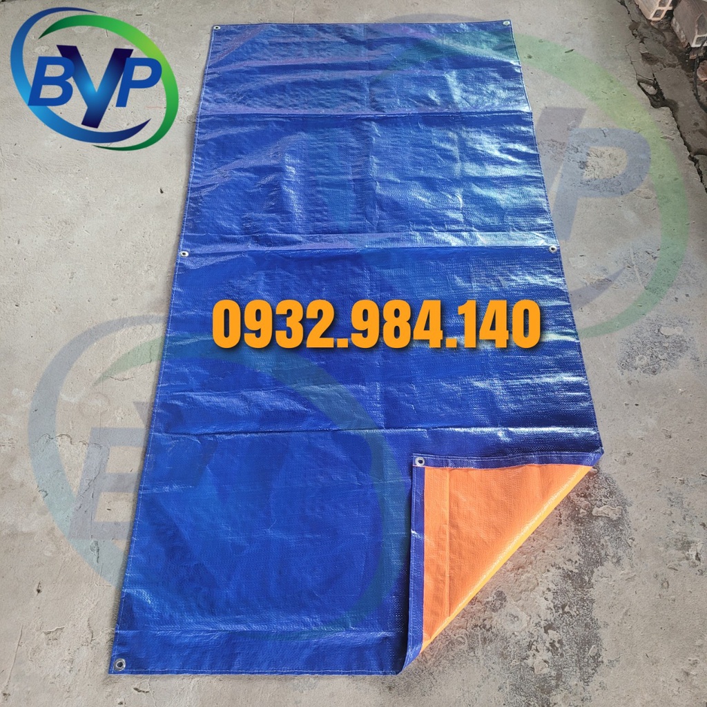 Bạt Xanh-Cam Che Mưa Nắng 3x2m có may viền đóng khoen