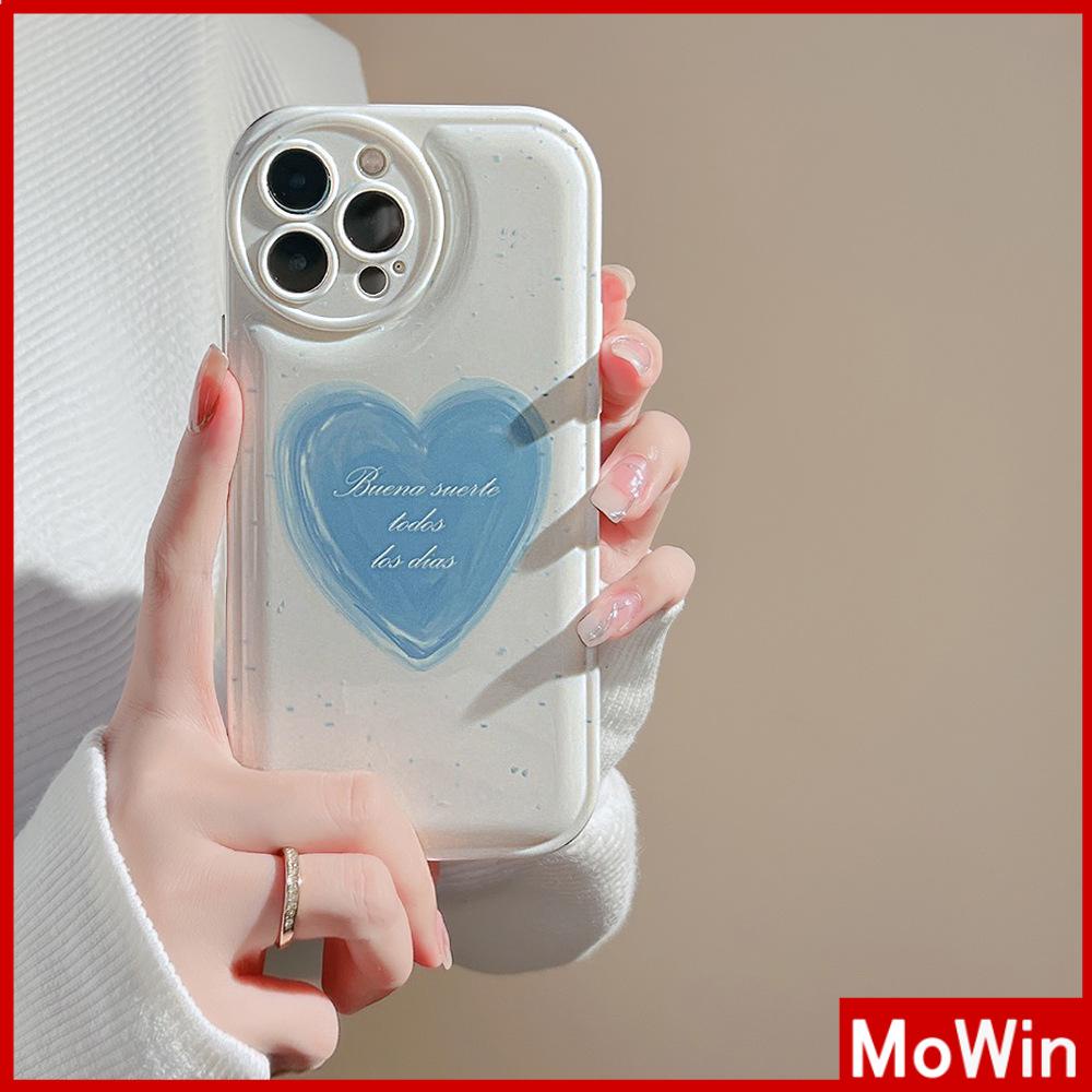 Ốp điện thoại silicon túi khí in trái tim xanh lam thích hợp cho iPhone 11ProMax 13ProMax 12ProMax 7P xr XSMax