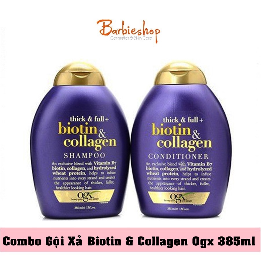 (Auth) Combo Gội Xả Biotin Dầu Gội Biotin &amp; Collagen 385ml