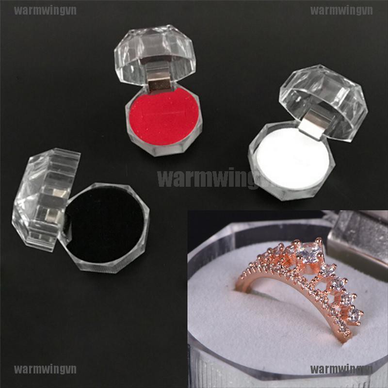 Hộp Đựng Nhẫn Cưới / Đính Hôn Bằng Acrylic Trong Suốt Mới