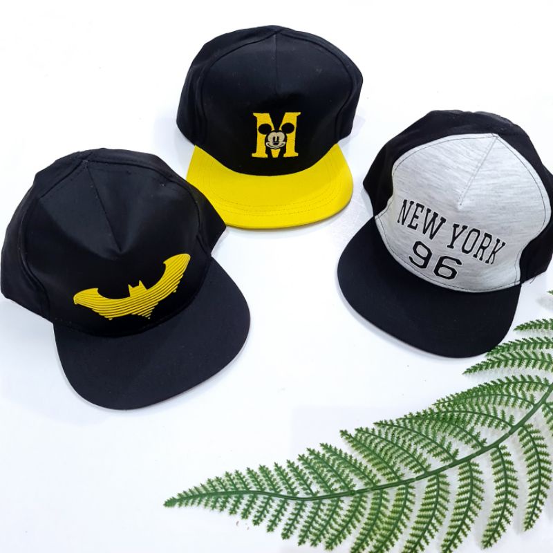 Mũ, nón lưỡi trai Snapback bé trai - Mũ hiphop cho bé Màu đen, vàng, xanh
