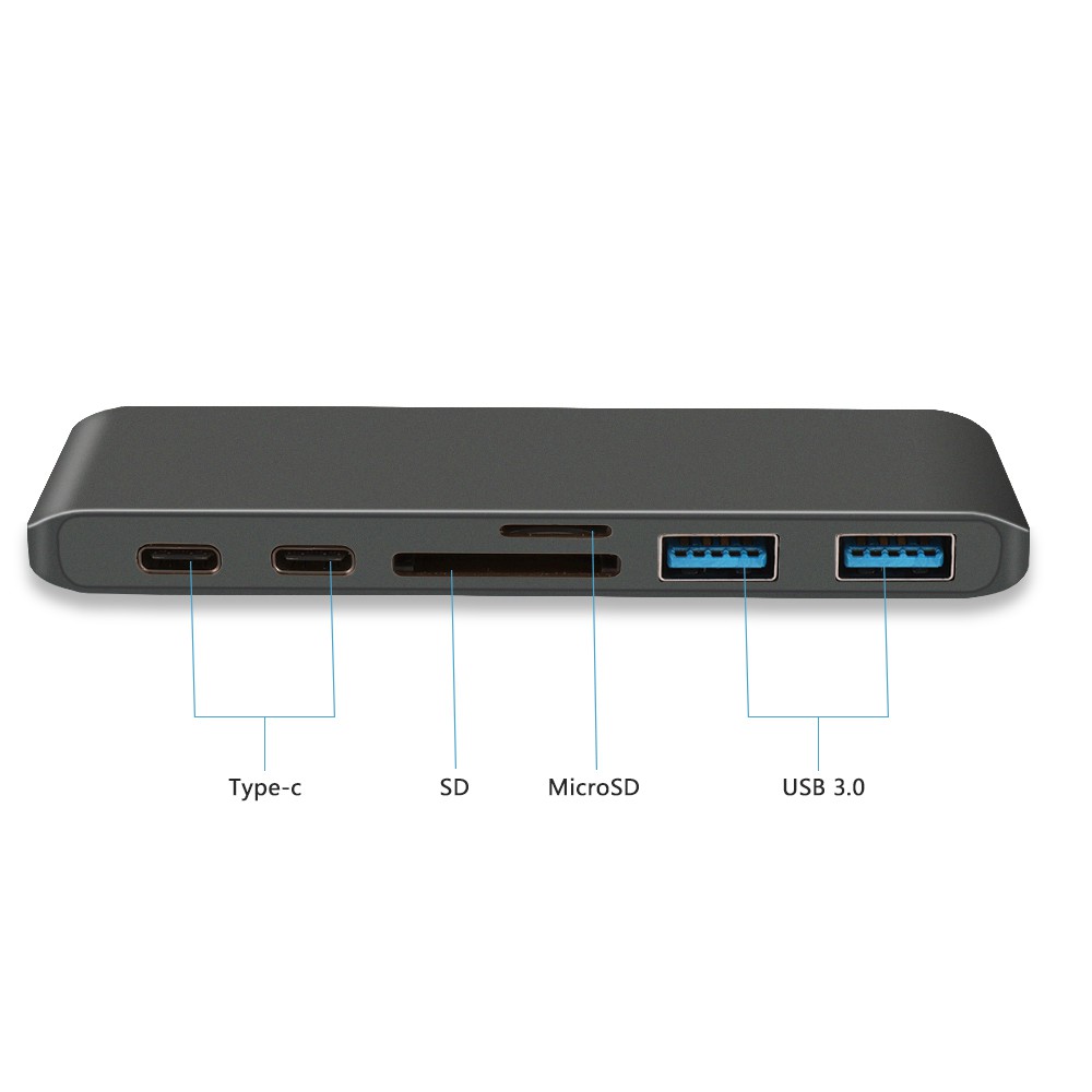 USB C Hub 2 USB 3.0 Port Micro SD Type-C Adapter Charging&Reader For Macbook Pro 13 15 16 Mac Air 13.3 A1932 A2159 A2141