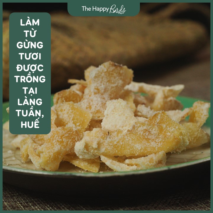 Mứt gừng Huế làng Tuần 1kg làm thủ công thái lát mỏng, Bánh mứt Tết, Quà biếu Tết - The Happy Birds