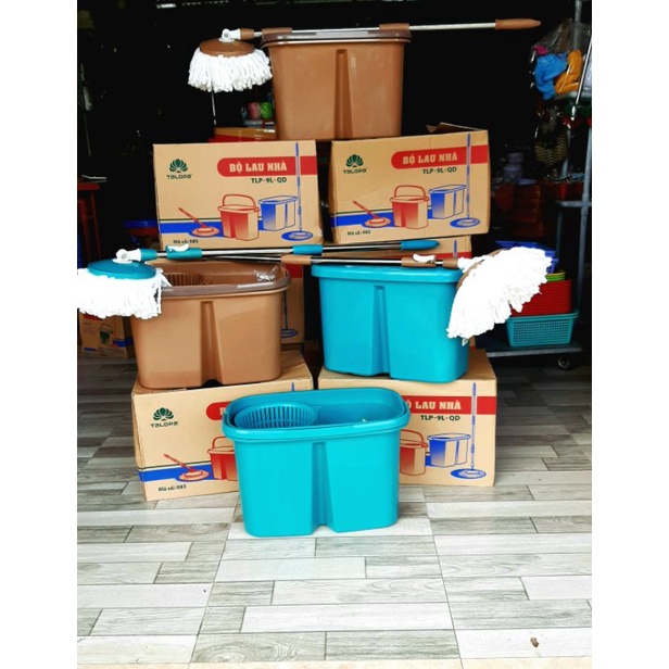 Bộ thùng lau nhà xoay 360 Talopa