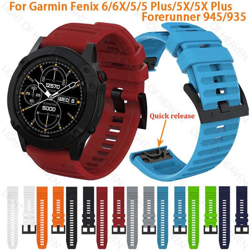 Dây đeo đồng hồ bằng silicon cho Garmin Fenix 6 6X 5 5X Plus Forerunner 945 935