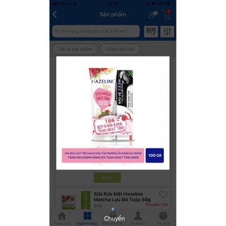 Sữa rửa mặt Hazeline các loại tuýp