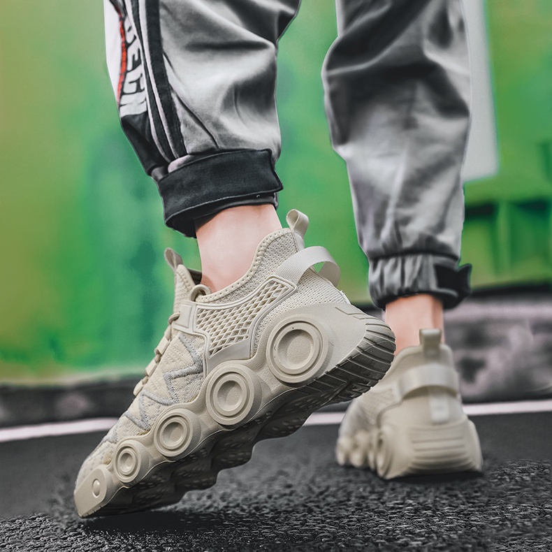 Giày Thể Thao Nam GEMI - Sneaker Màu Kaki - Đen, Giày Thể Thao Phù Hợp Mọi Lứa Tuổi, Ôm Chân - G5125