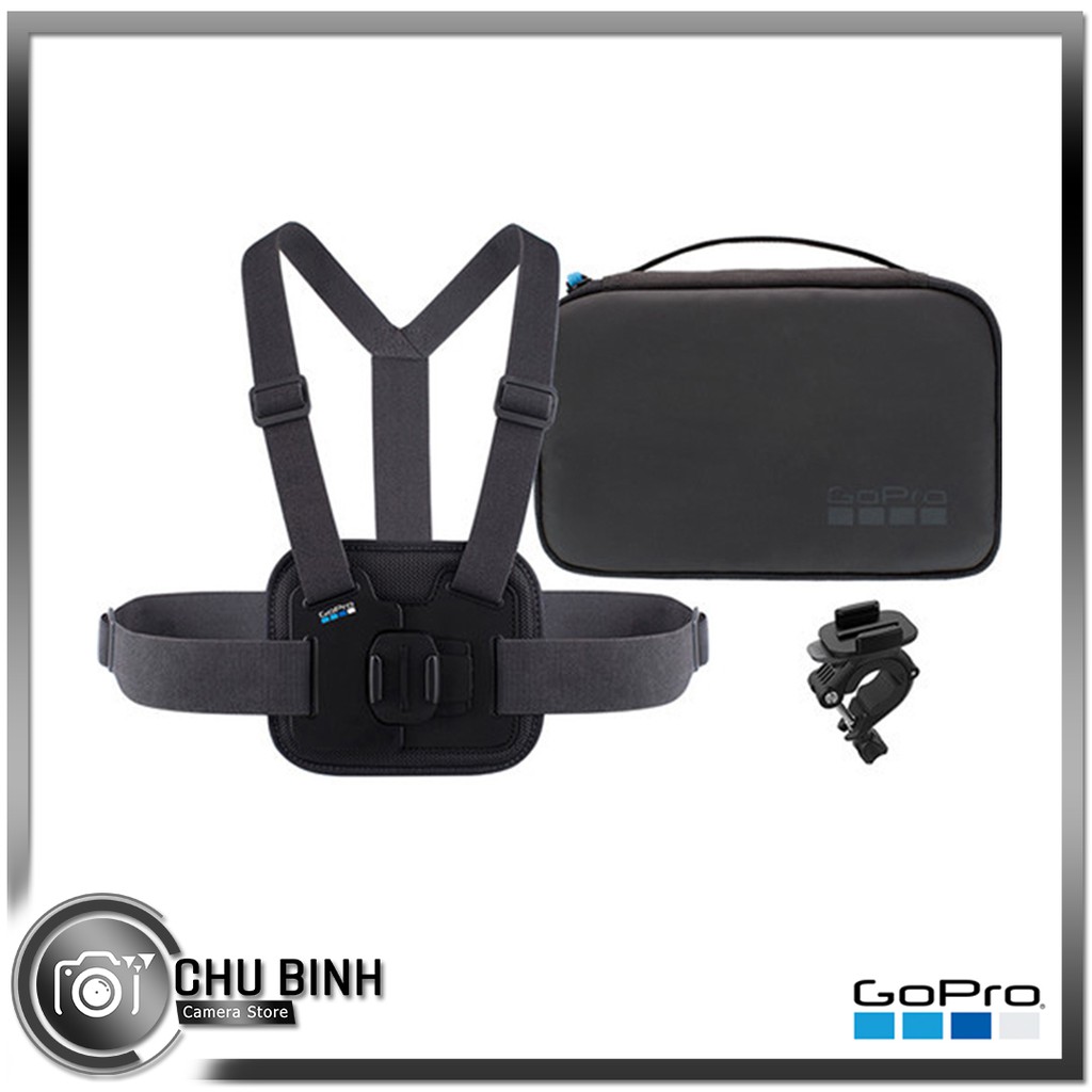 Bộ Phụ kiện Dây đeo ngực và Kẹp xe đạp Gopro | Combo GoPro Sports Kit | Chính Hãng