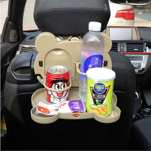 Bàn ăn hình gấu gấp gọn treo sau ghế xe hơi