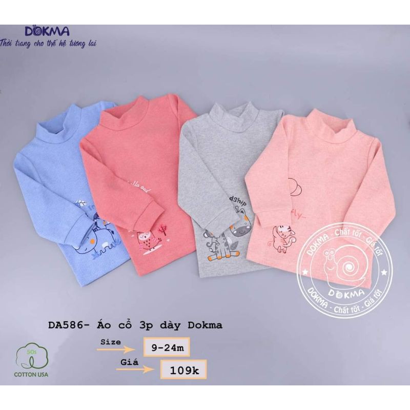 Dokma_ Áo giữ nhiệt cổ 3cm dày cho bé