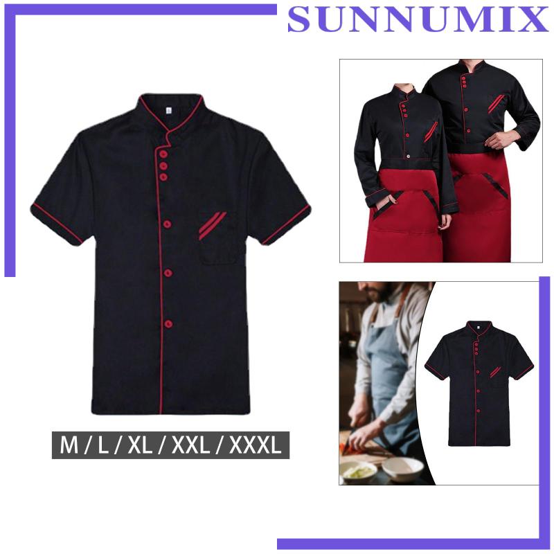 Đồng Phục Đầu Bếp Ngắn Tay Thoáng Khí Cho Quán Cà Phê