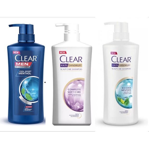 Dầu Gội Đầu Clear Thái Lan Men, Clear Bạc Hà, Clear Hoa Anh Đào, Clear Sakura Chai 435ml/450ml/480ml