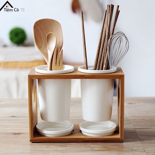 Set ống đựng đũa trắng trơn