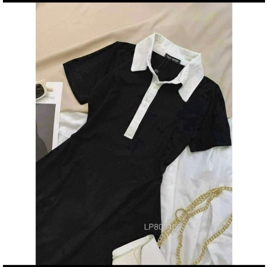 [ Freeship ] Đầm Polo Nữ Đen Dáng Ôm Váy Nữ Ngắn Body Ngắn -Jeans Fashion93