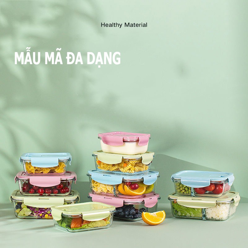 💝FREESHIP💝 Hộp cơm văn phòng thủy tinh giữ nhiệt chia ngăn 1000ml 680ml 410ml bao hanh 12 thang - Q031 | BigBuy360 - bigbuy360.vn