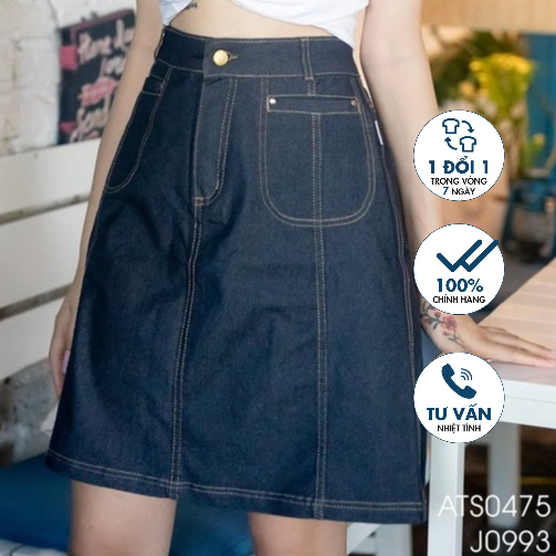 Chân váy bò ngắn phối túi trước Emspo J0993