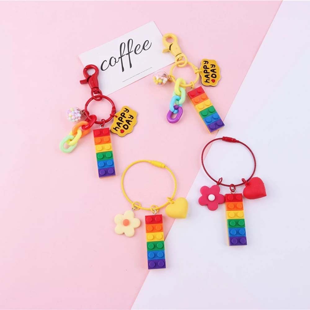 Móc Chìa Khóa Hình Chuông Cầu Vồng Dễ Thương Nhiều Màu Sắc