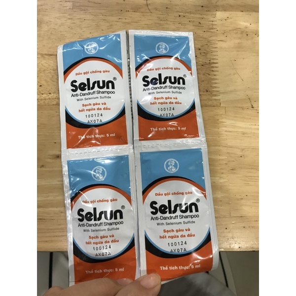 ✅ Dầu gội Selsun Gói 5ml Sạch Gàu Hết Ngứa Da Đầu