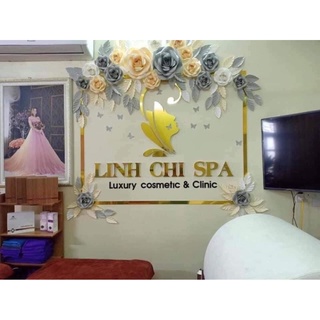 Set hoa giấy mỹ thuật đẹp chuyên trang trí spa, shop, sự kiện. , ko kèm chữ