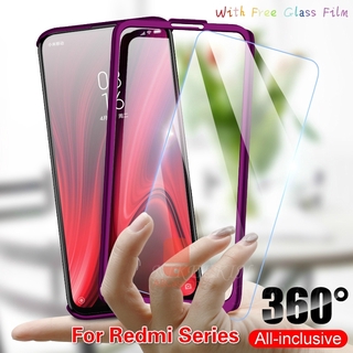 Ốp lưng kính cường lực chống va đập bảo vệ điện thoại xiaomi redmi 6a 5a 5 plus note 6 pro k20 pro redmi note 5 pro 360