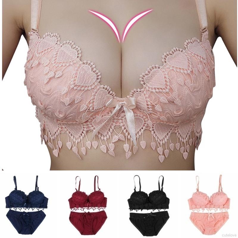 Set áo lót ren và quần lót cùng họa tiết cho phái nữ