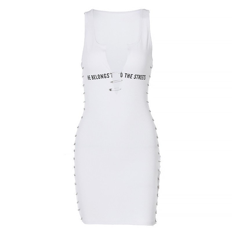 Đầm Nữ Hai Dây In Chữ Thời Trang