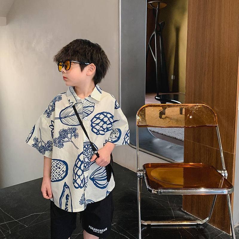 Áo sơ mi mỏng ngắn tay phong cách Hàn Quốc thời trang hè cho bé trai