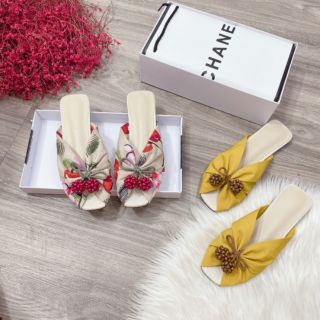 VML(ẢNH THẬT) Dép Sục Cnk Hở Mũi Hoạ Tiết Hoa Mềm Êm Fullbox Bill Túi Cao Cấp Xịn 2020