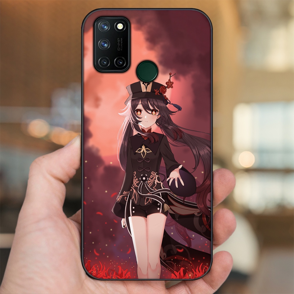 Ốp lưng Realme C17, 7i viền đen in hình Hutao Genshin Impact