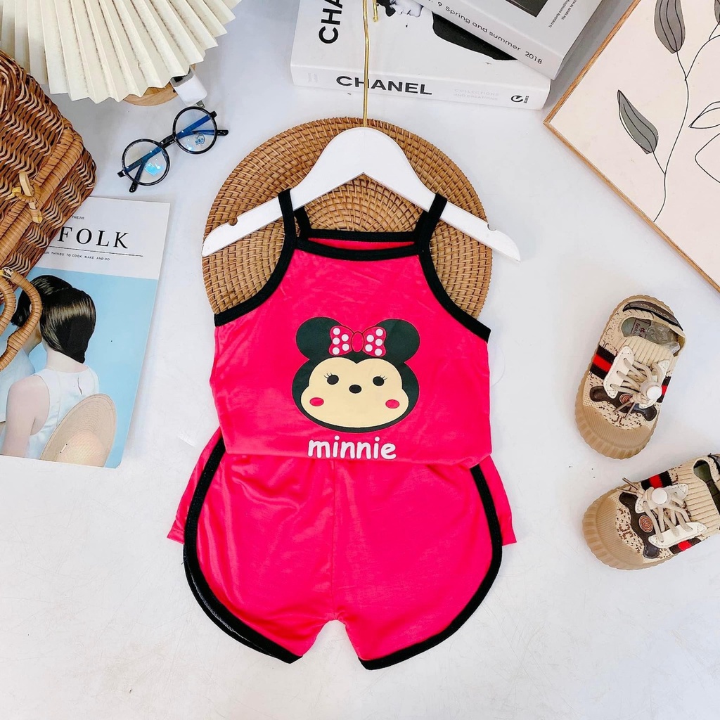 *** Free Ship *** Bộ Áo 2 Dây Chào Hè Minky Mom Chất Thun Lạnh Siêu Dễ Thương Cho Bé Gái