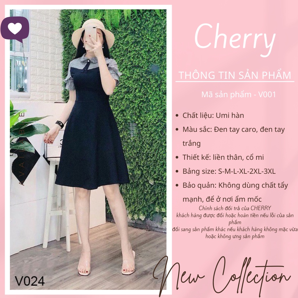 Váy liền thân thiết kế đẹp - dáng maxi Cherry V024