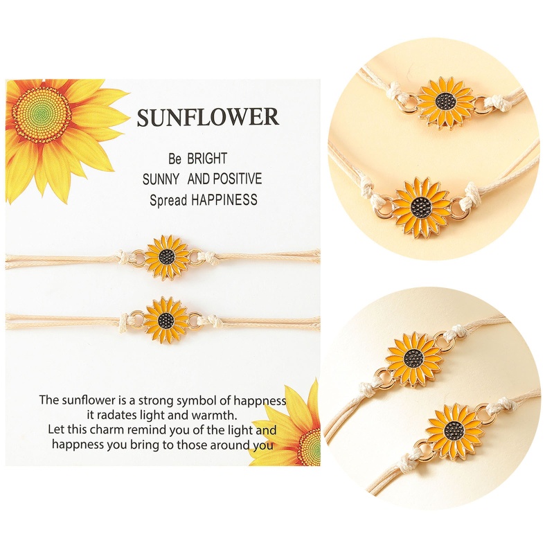 Set 2 Vòng Tay Hoa Hướng Dương Cho Cặp Đôi