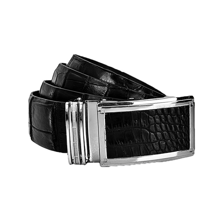 Thắt lưng nam da cá sấu nguyên con bụng 4P màu đen, nâu đỏ, nâu đất, vàng bò HP4748-49-50-51