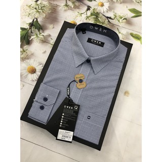 ÁO SƠ MI DÀI TAY OWEN AR20547 KẺ CARO GHI XÁM