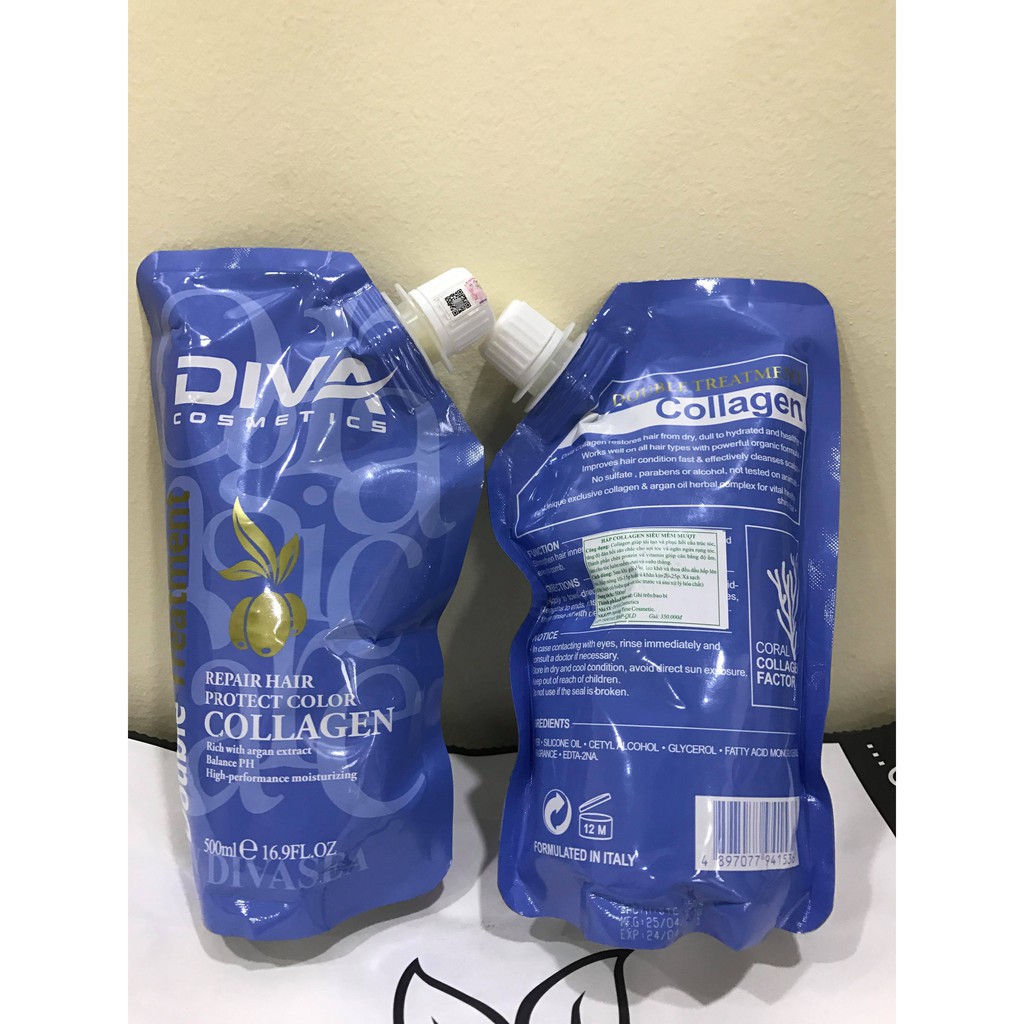 Dầu Hấp Diva Collagen Siêu Mượt 500ml (xanh) | BigBuy360 - bigbuy360.vn
