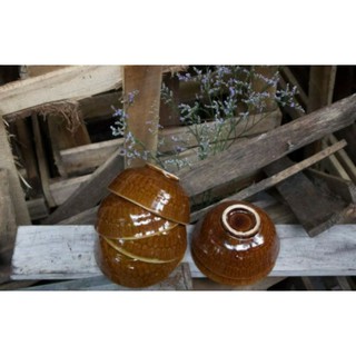 Chén sành tráng men phong cách hoài cổ 12cm