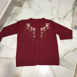 Áo khoác len cài nút trung niên