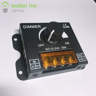 Dimmer 12v 24v điều chỉnh tăng giảm ánh sáng led dây, led thanh 30a