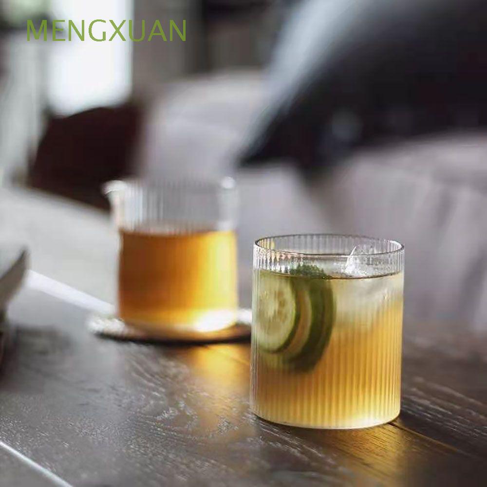 Cốc thủy tinh họa tiết kẻ sọc nhiều màu sắc có thể tái sử dụng