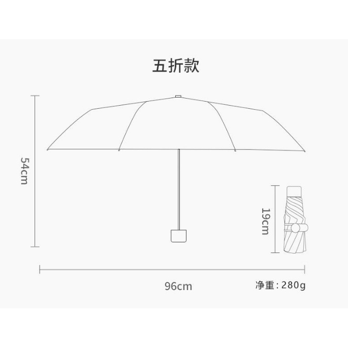 Dù Che Nắng 50% Bằng Titan Siêu Nhẹ Chống Tia Cực Tím Hai Lớp Màu Bạc