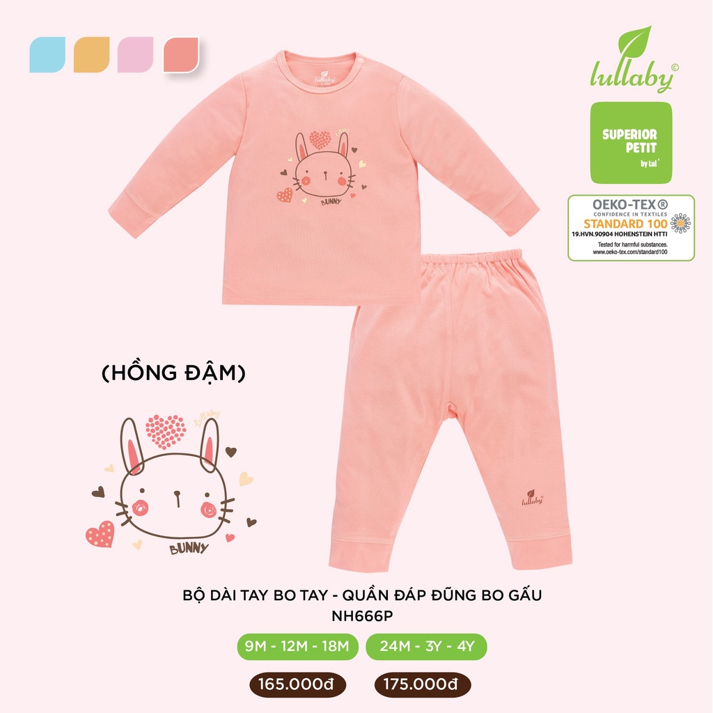 Bộ dài tay cài vai bé gái SUPERIOR PETIT Size 9M-4Y