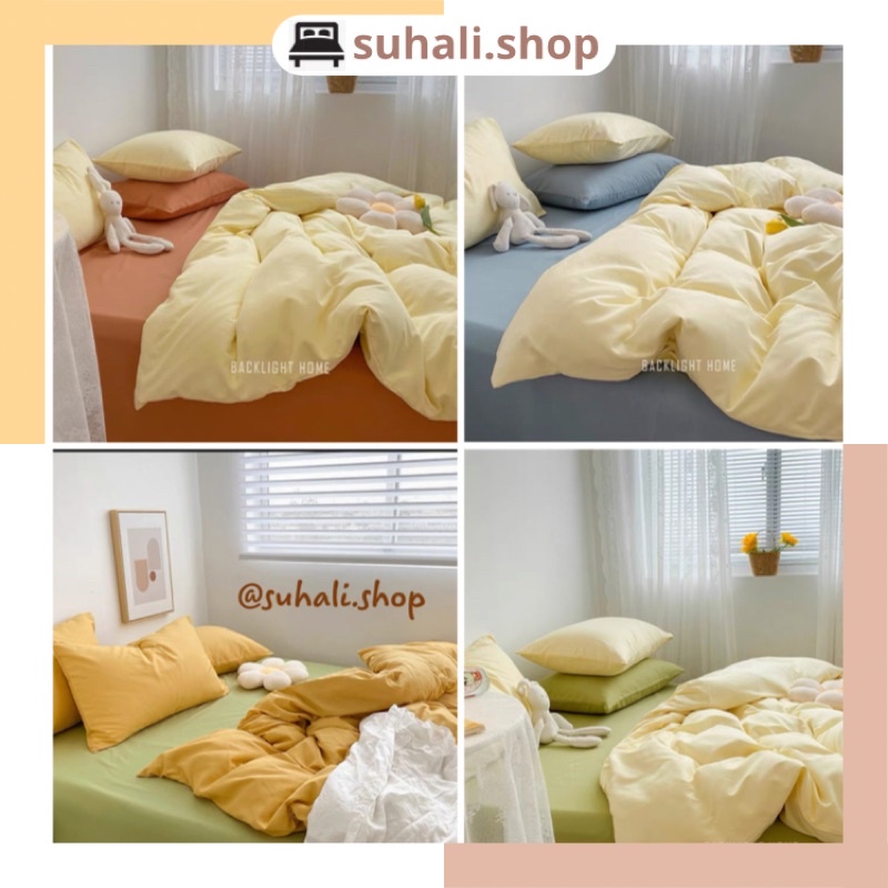 Bộ chăn ga giường TC notag 2021 Suhali Shop, set 4 món cotton tici đủ size free bo chun