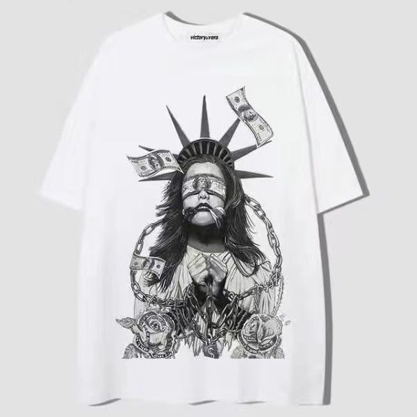 Áo Thun Cotton Dáng Rộng Tay Ngắn Phong Cách Hip Hop Đường Phố Thời Trang Mùa Hè Cho Nam Và Nữ