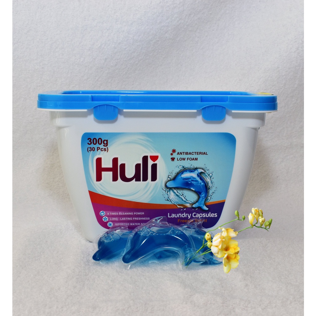 Viên giặt xả quần áo Huli - Hương Lan Nam Phi 30v/hộp