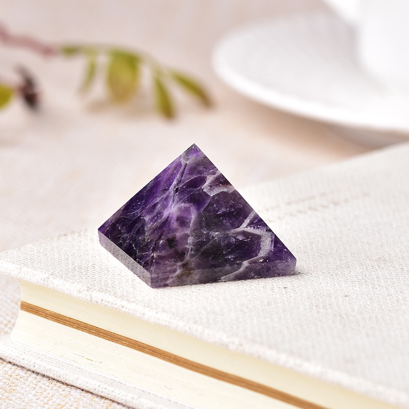 Đá Pha Lê Fluorite Tự Nhiên Hình Kim Tự Tháp Luân Xa Reiki Pha Lê Năng Lượng Trang Trí Nhà Cửa